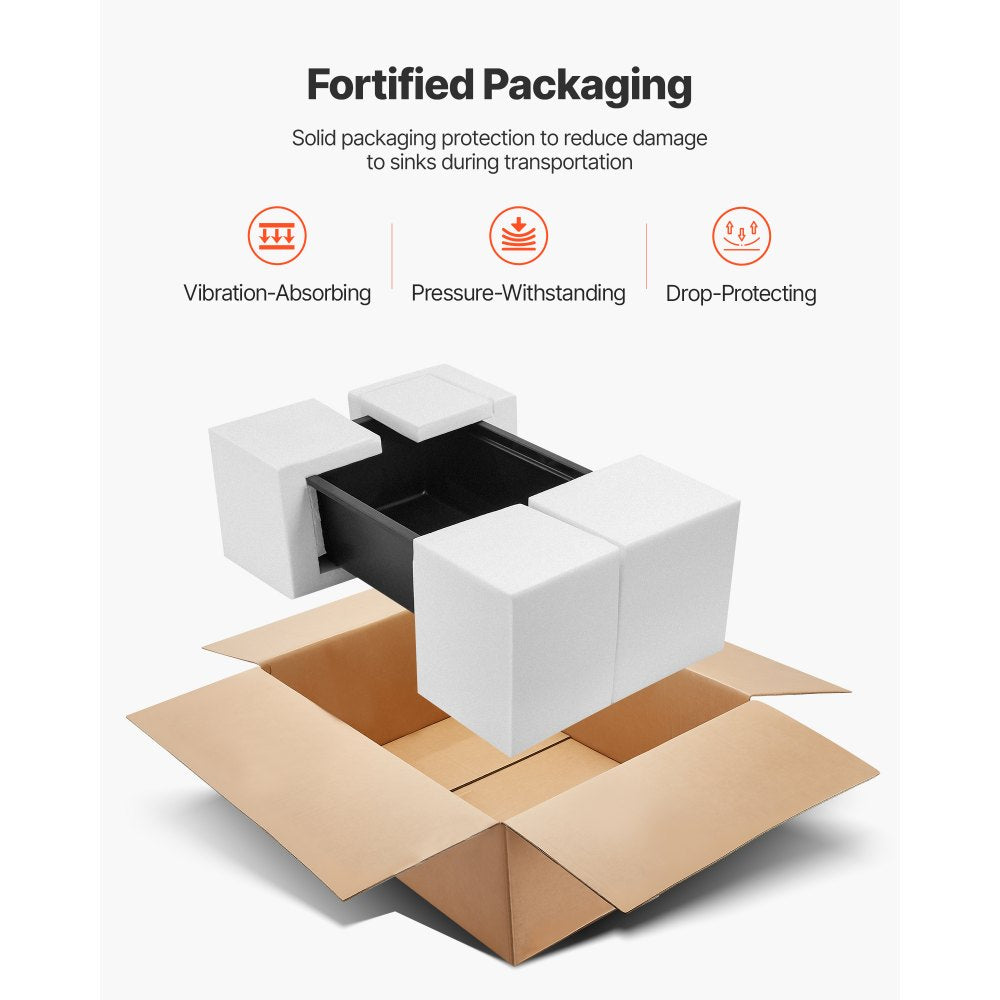 84 cm Granite Kitchen Sink Undermount Single Bowl Drop-In Basin for RV Bar