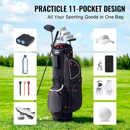 VEVOR Golf Cart Bag with 14 Way Organizer Divider Top, 35” 11 Pockets Premium Cart