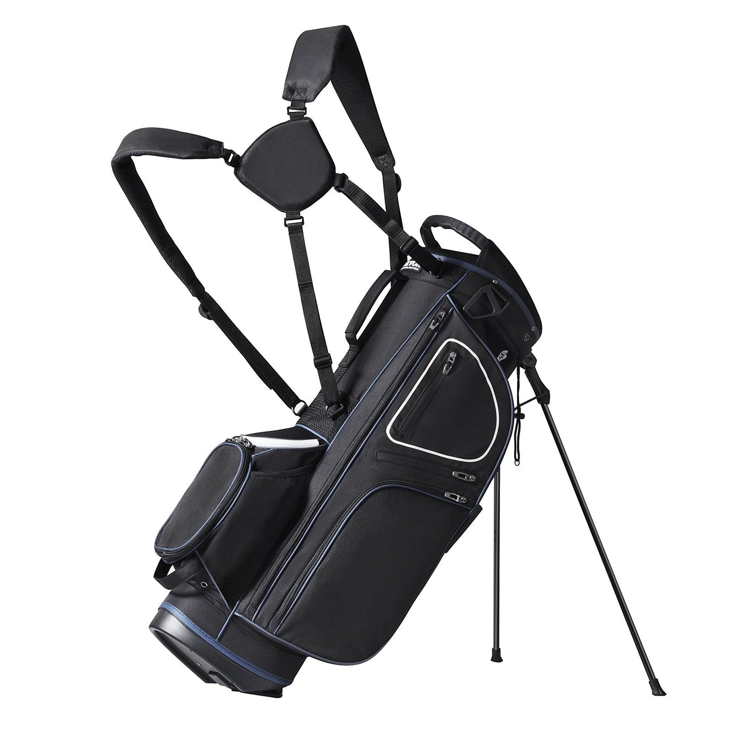 Premium Golf Cart Bag with 14-Way Divider, 0.89m, 11 Pockets, Black & White
