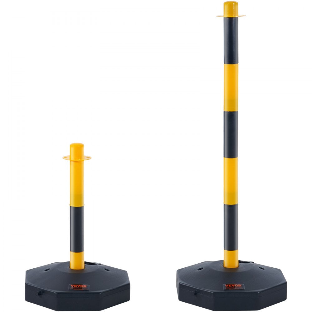 2PCs Traffic Delineator Post Cones with Fillable Base 8FT Chain Adjustable