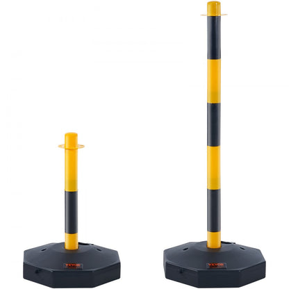 2PCs Traffic Delineator Post Cones with Fillable Base 8FT Chain Adjustable