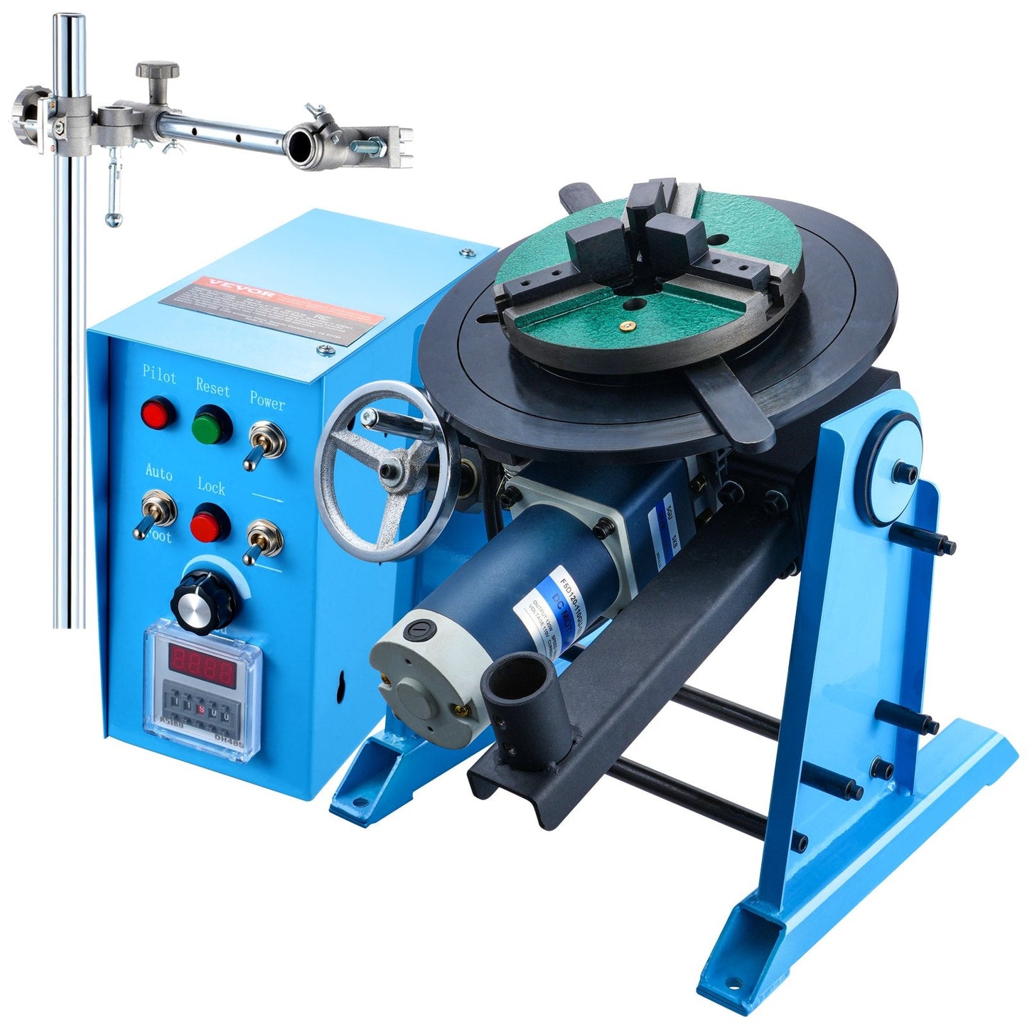 Rotary Welding Positioner 50kg, 0-90° Tiltable Table with 3-Jaw Chuck