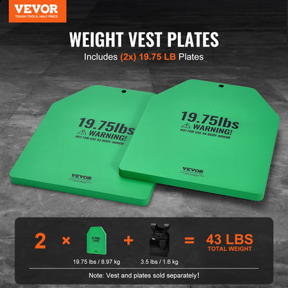 Weight Vest Plates, 8.9 KG Pairs, Premium Steel Weighted plates, Contoured Ergonomic Fit – WODs, Additional Weight for Weight Vests, for Strength Training, Running, Fitness, Heavy Workouts