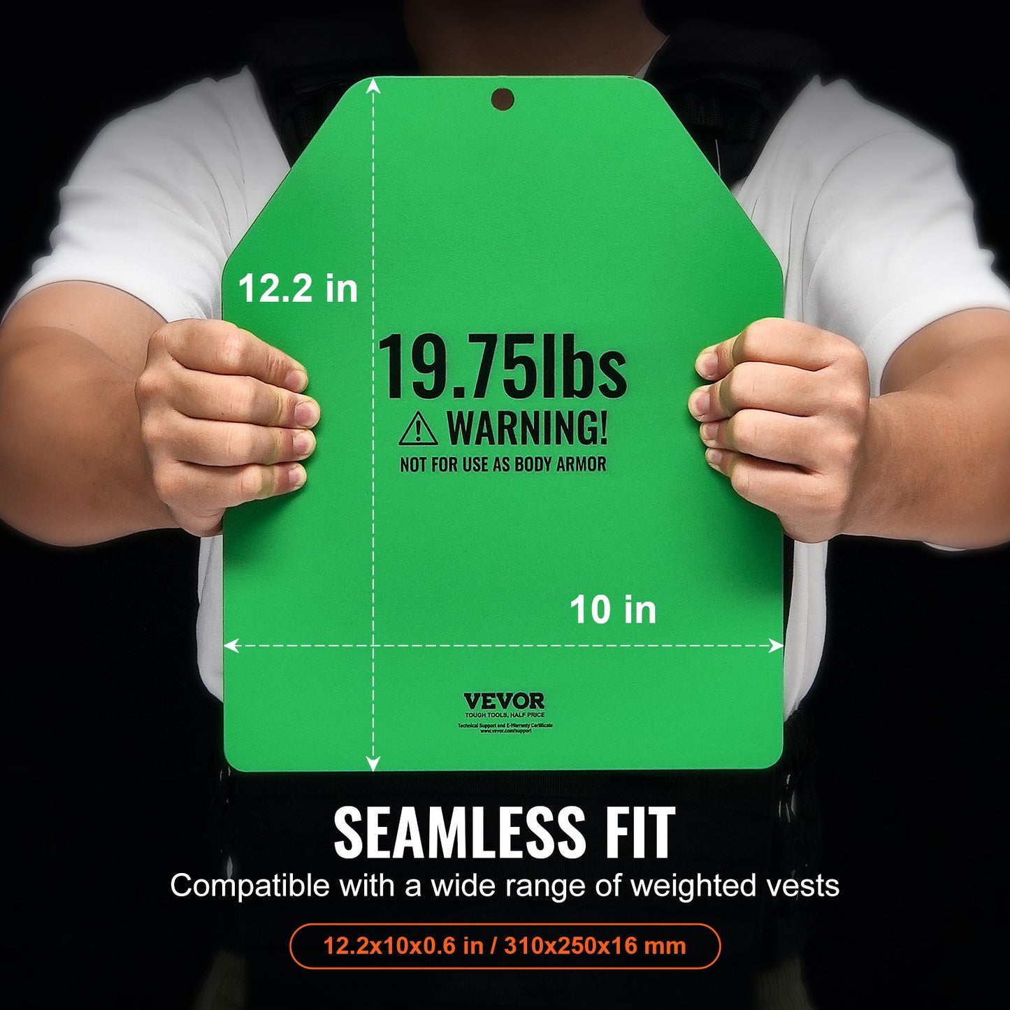 Weight Vest Plates, 8.9 KG Pairs, Premium Steel Weighted plates, Contoured Ergonomic Fit – WODs, Additional Weight for Weight Vests, for Strength Training, Running, Fitness, Heavy Workouts