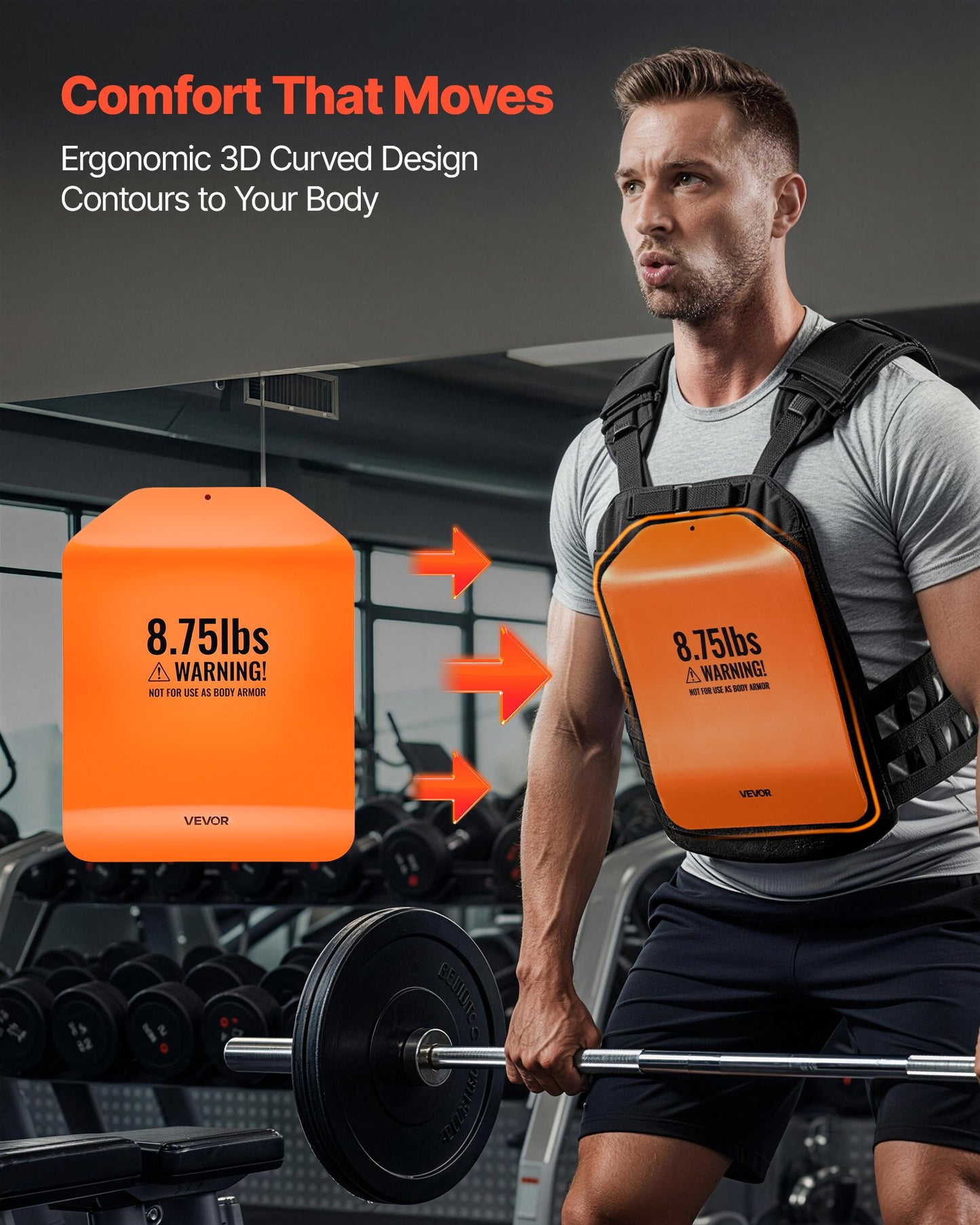 Curved Weight Vest Plates, 4 kg Pairs, Premium Steel Tactical Weighted Plates for Vest, Ergonomic Design, for Strength Endurance Training, Running, Jogging, Fitness, Heavy Workouts