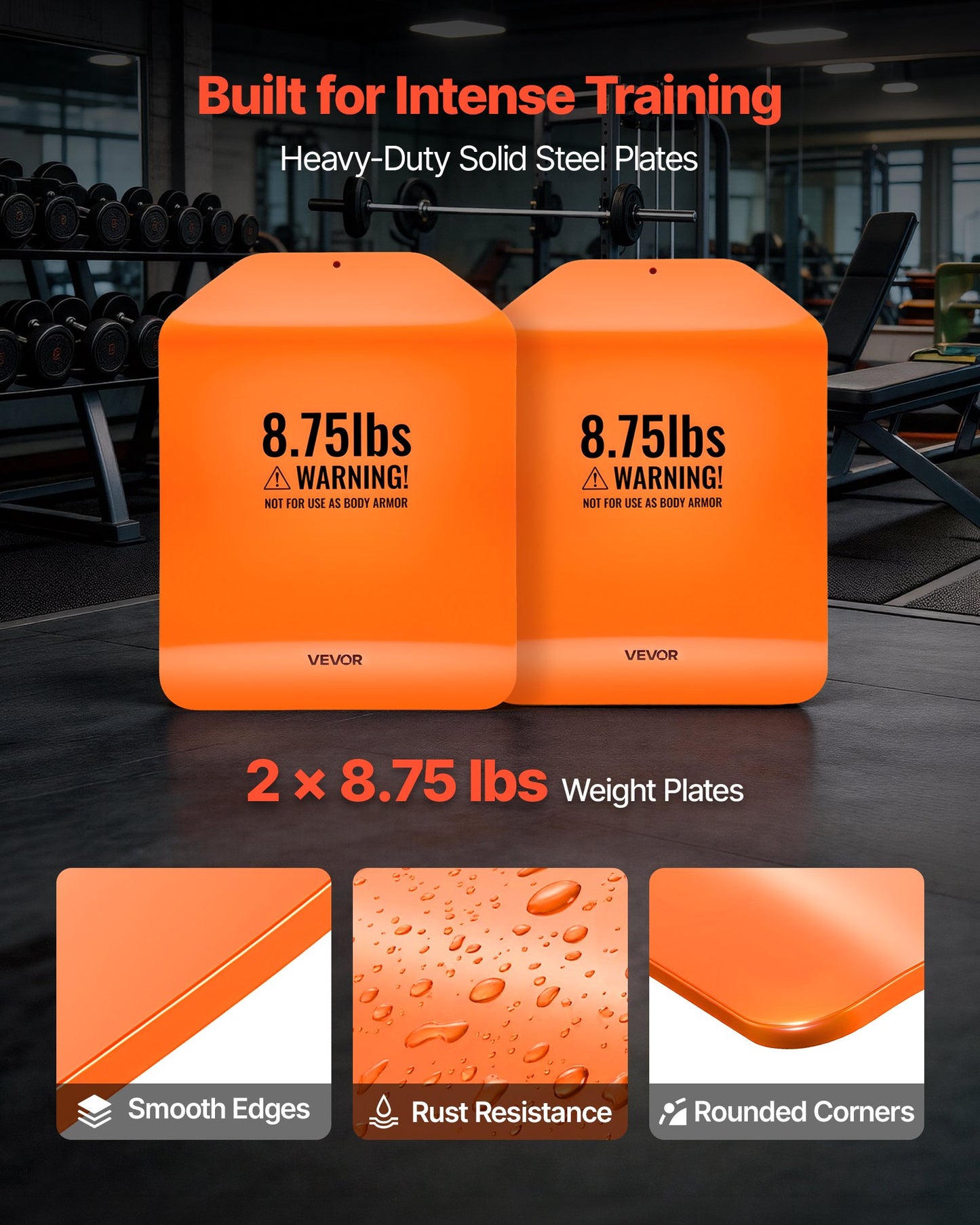 Curved Weight Vest Plates, 4 kg Pairs, Premium Steel Tactical Weighted Plates for Vest, Ergonomic Design, for Strength Endurance Training, Running, Jogging, Fitness, Heavy Workouts