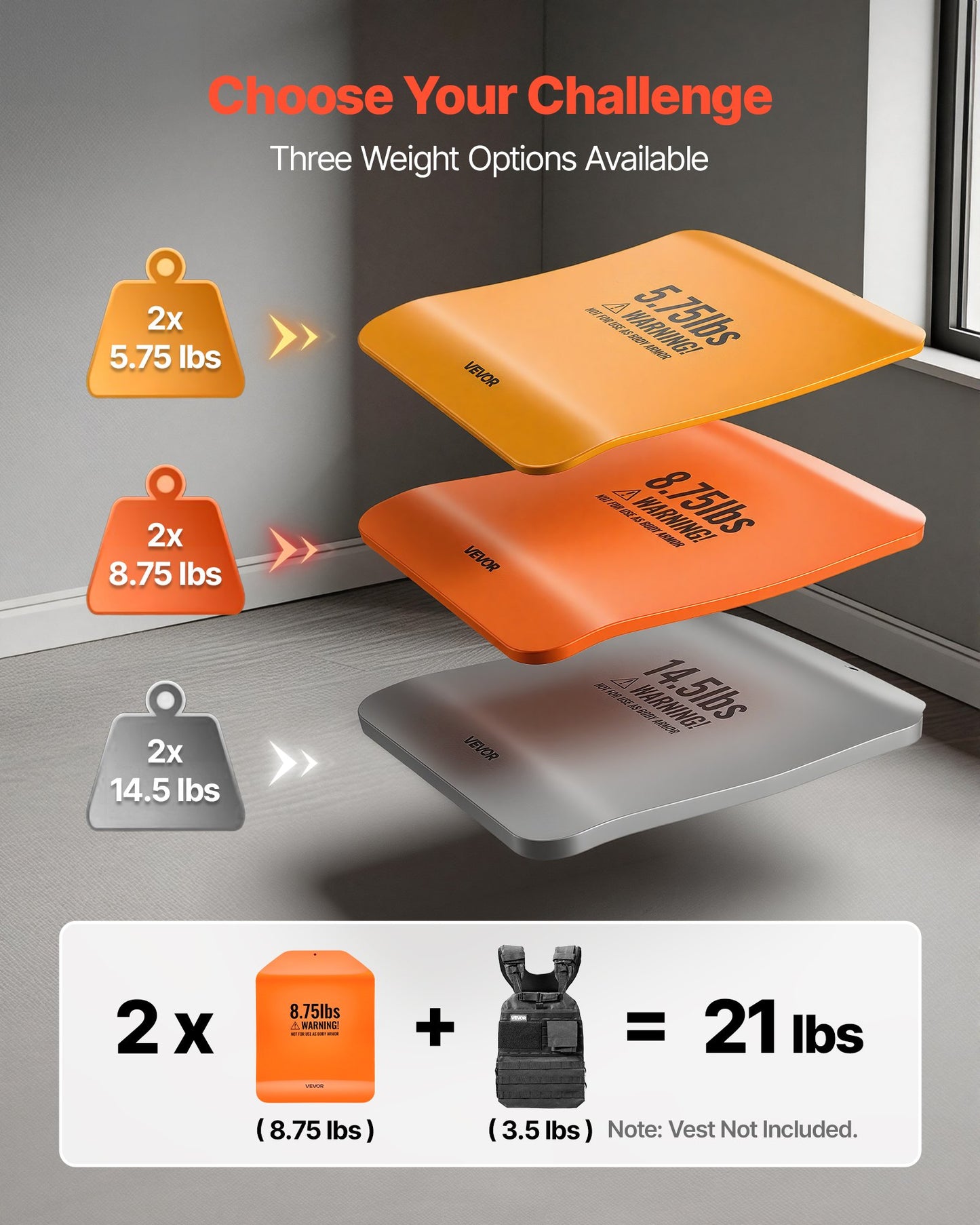 Curved Weight Vest Plates, 4 kg Pairs, Premium Steel Tactical Weighted Plates for Vest, Ergonomic Design, for Strength Endurance Training, Running, Jogging, Fitness, Heavy Workouts