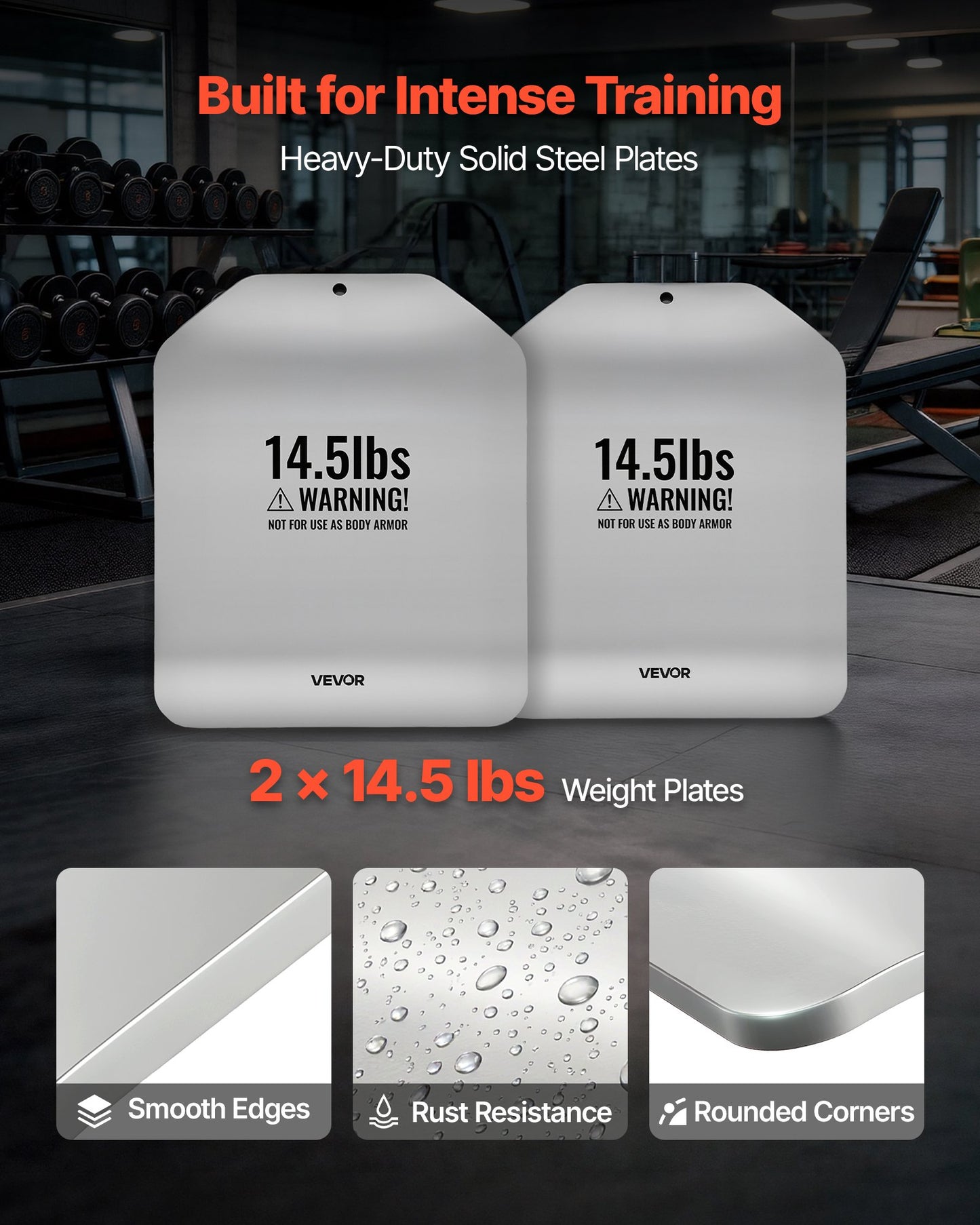 Curved Weight Vest Plates, 6.6 kg Pairs, Premium Steel Tactical Weighted Plates for Vest, Ergonomic Design, for Strength Endurance Training, Running, Jogging, Fitness, Heavy Workouts