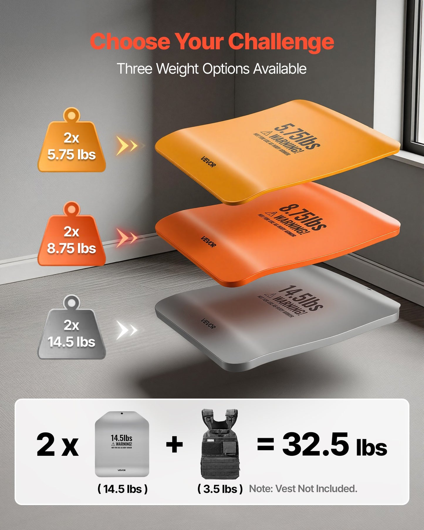Curved Weight Vest Plates, 6.6 kg Pairs, Premium Steel Tactical Weighted Plates for Vest, Ergonomic Design, for Strength Endurance Training, Running, Jogging, Fitness, Heavy Workouts