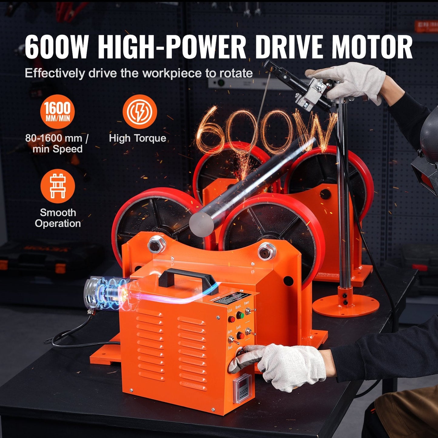 Heavy-Duty Welding Positioner with 1000kg Load Capacity and Adjustable Speed