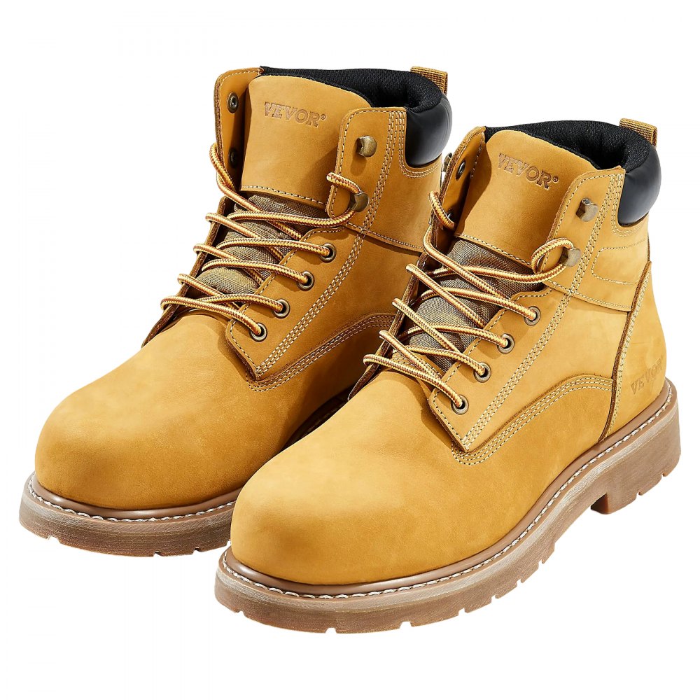 Steel Toe Work Boots, UK Size 12, Waterproof Work Boots for Men, Slip-Resistant Work Boot, Lightweight and Breathable Ru