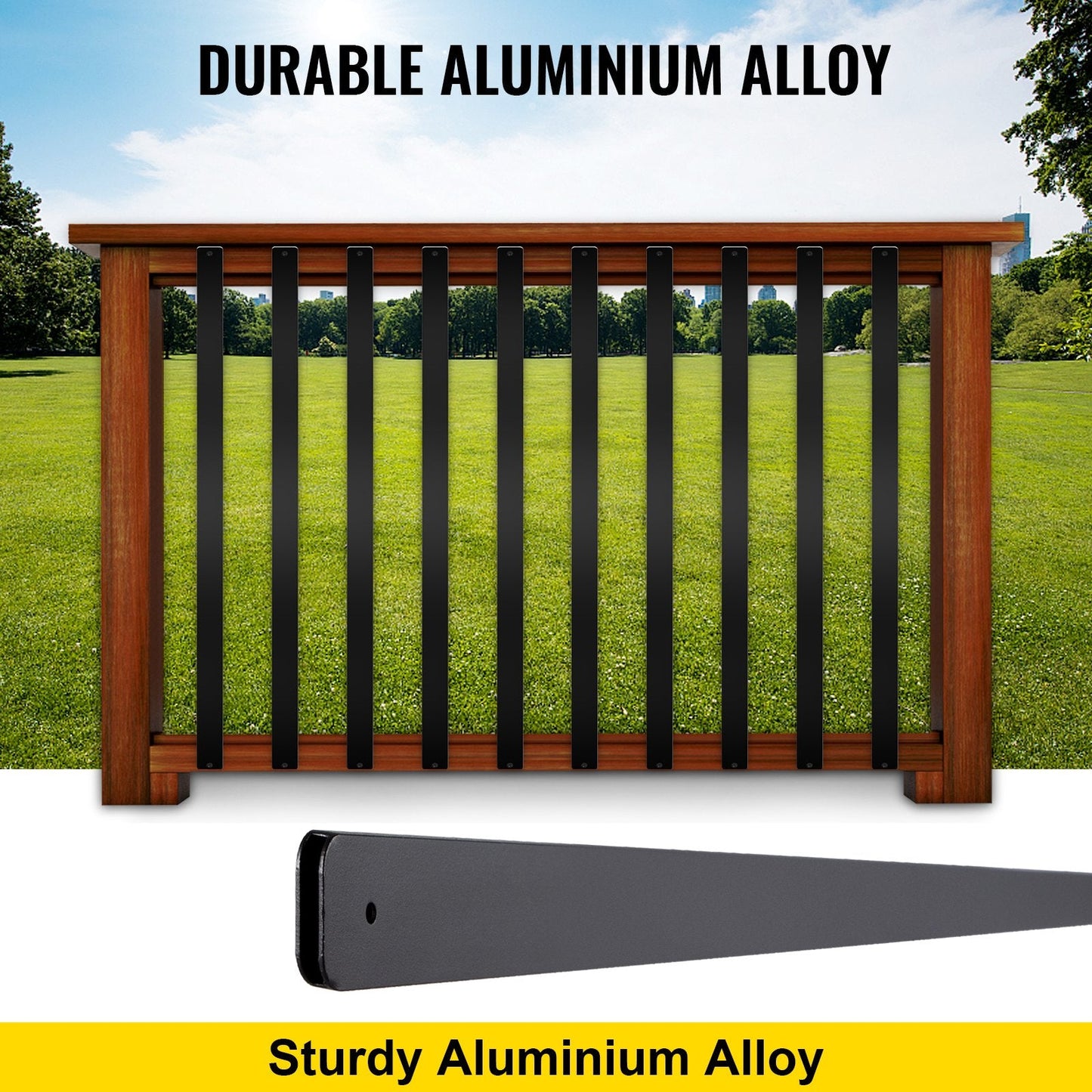 16 Pack Aluminum Alloy Deck Spindles, 75 x 2.5 cm, with Screws for Outdoor Use