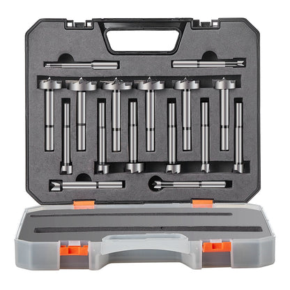 VEVOR Forstner Bit Set, 16 Pcs Forstner Drill Bits Set, 1/4" to 1-5/8", Carbon Steel,