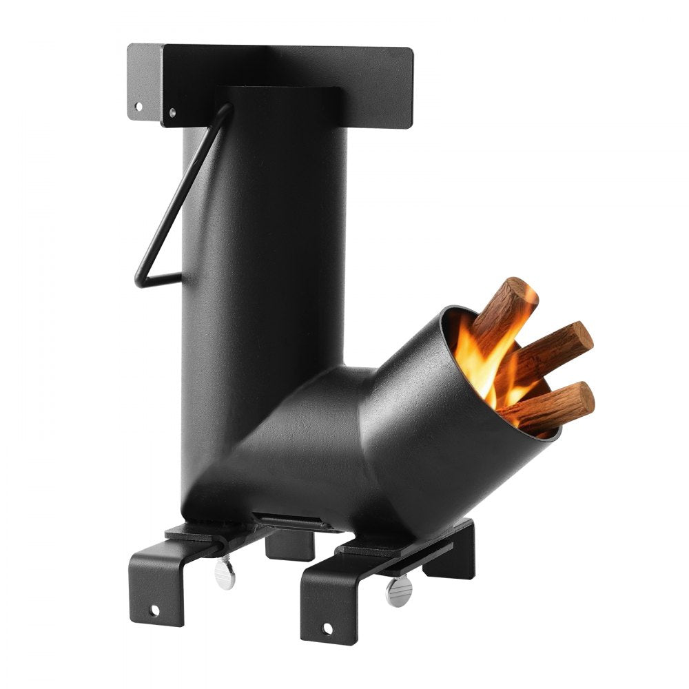 Camping Rocket Stove Wood Burning Portable Rocket Stove Carbon Steel Black
