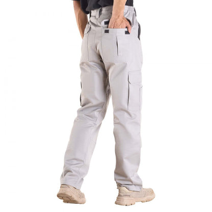 FR Pants for Men Flame-Resistant Cargo Pants Multi-Pockets L Size Gray