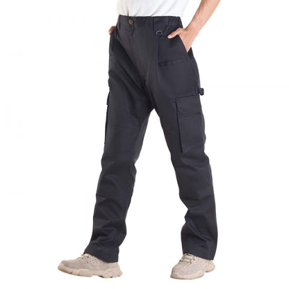 FR Pants for Men Flame-Resistant Cargo Pants Multi-Pockets L Size Black