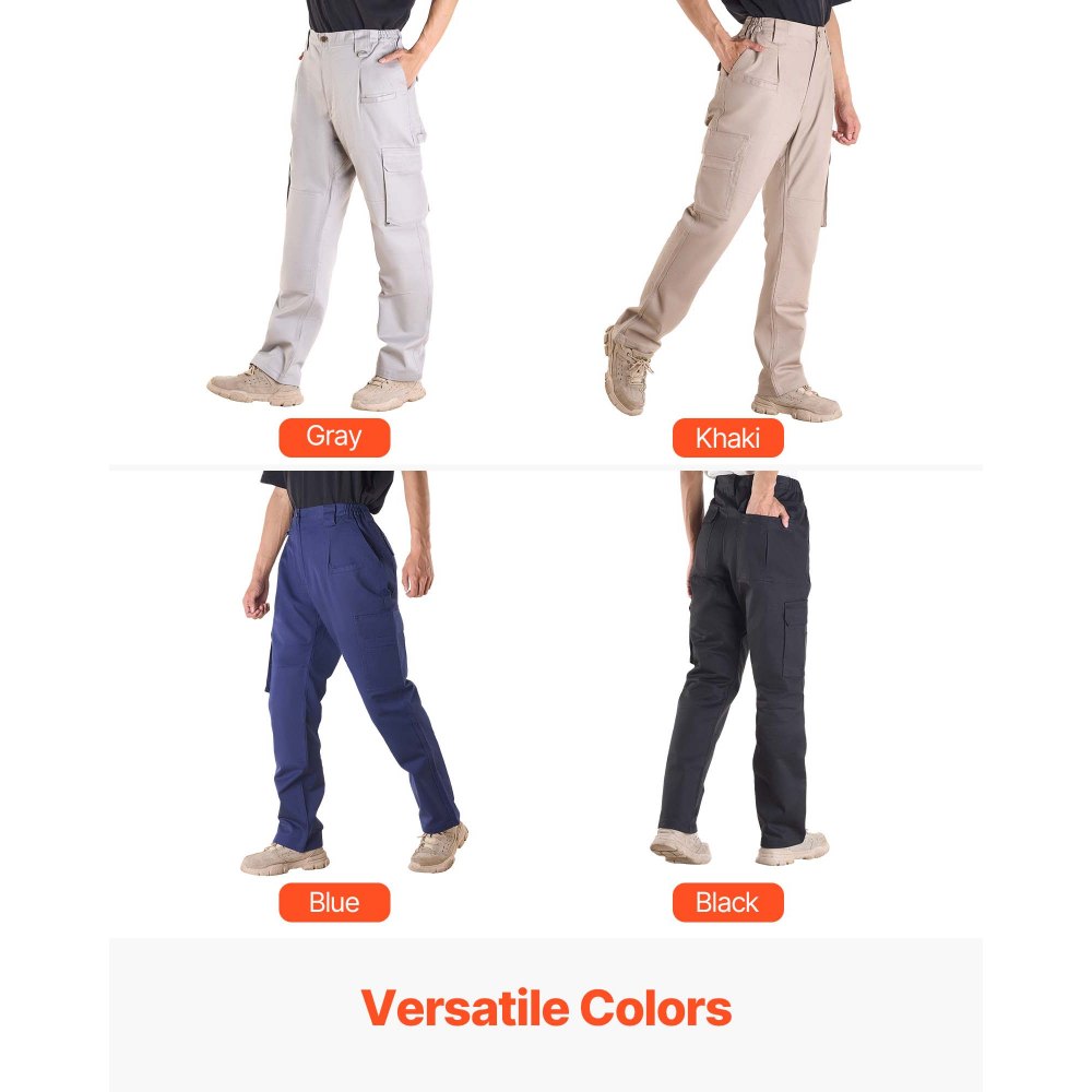 FR Pants for Men Flame-Resistant Cargo Pants Multi-Pockets M Size Gray