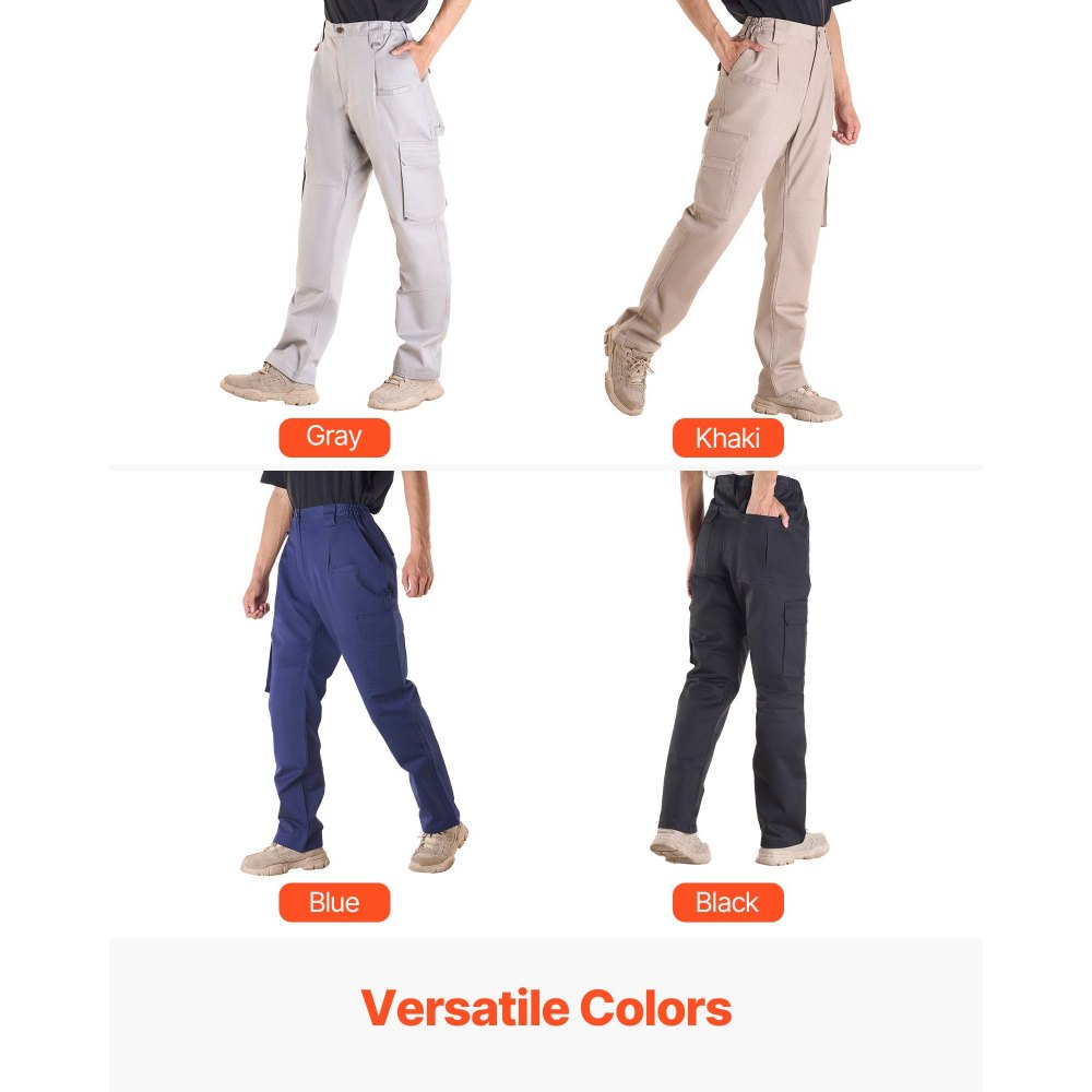 FR Pants for Men Flame-Resistant Cargo Pants Multi-Pockets M Size Black