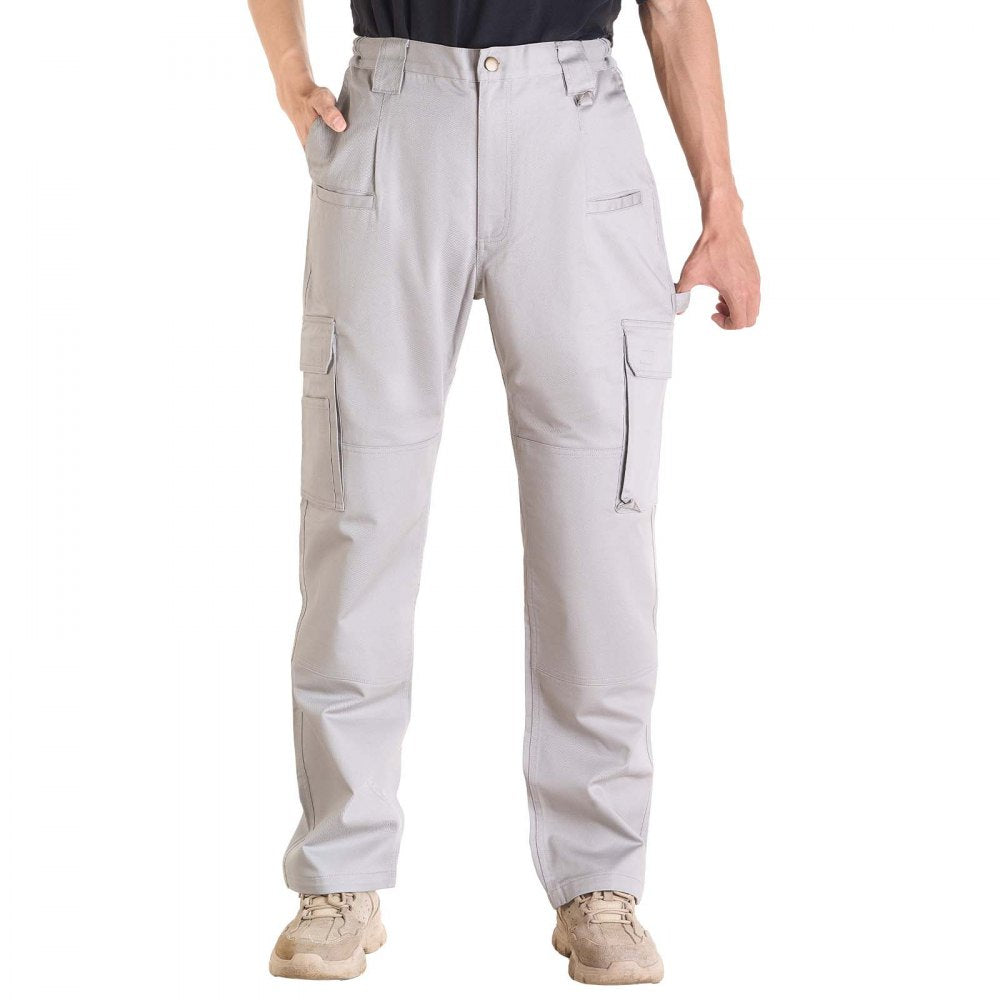 FR Pants for Men Flame-Resistant Cargo Pants Multi-Pockets XL Size Gray