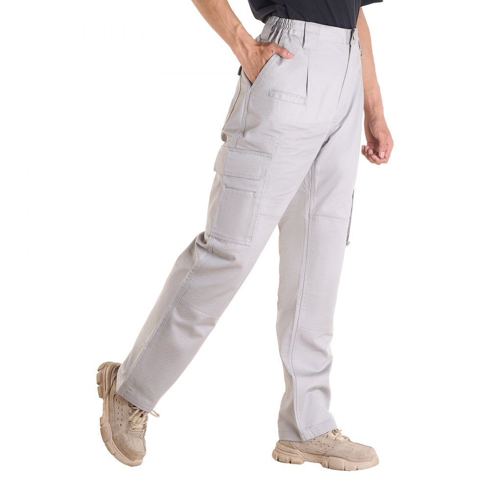 FR Pants for Men Flame-Resistant Cargo Pants Multi-Pockets XL Size Gray