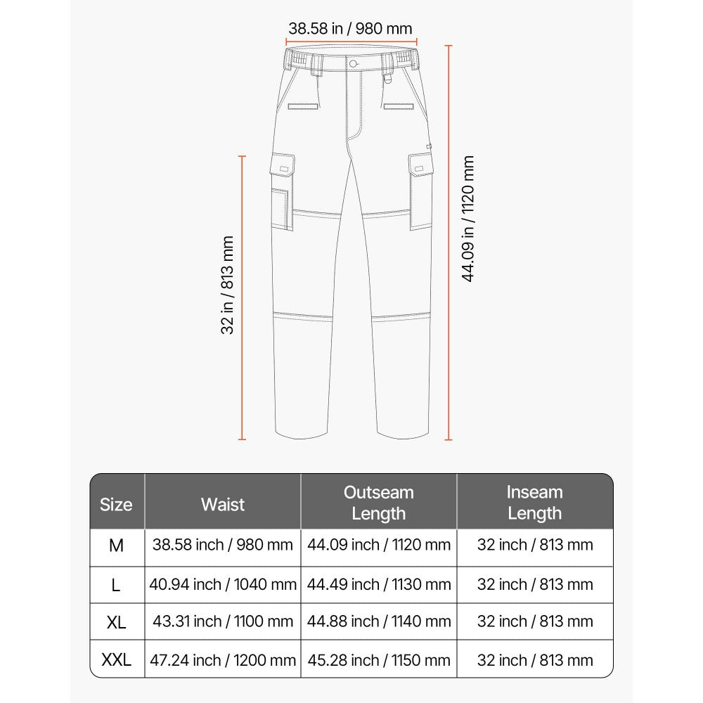FR Pants for Men Flame-Resistant Cargo Pants Multi-Pockets M Size Khaki
