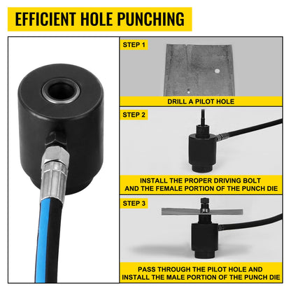 10 Ton 1/2\" to 2\" Hydraulic Knockout Punch Driver Tool Kit Electrical Conduit Hole Cutter Set KO Tool Kit with 6 Dies Hole Complete Tool (Knockout Punches)