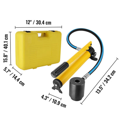 10 Ton 1/2\" to 2\" Hydraulic Knockout Punch Driver Tool Kit Electrical Conduit Hole Cutter Set KO Tool Kit with 6 Dies Hole Complete Tool (Knockout Punches)