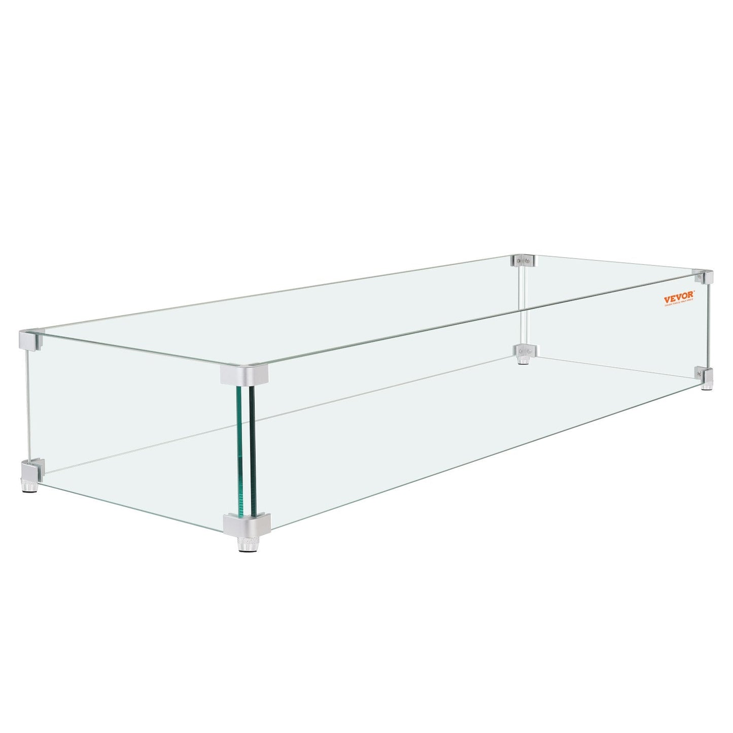 Square Tempered Glass Wind Guard for Fire Table, 0.75m x 0.34m, 6.4 kg