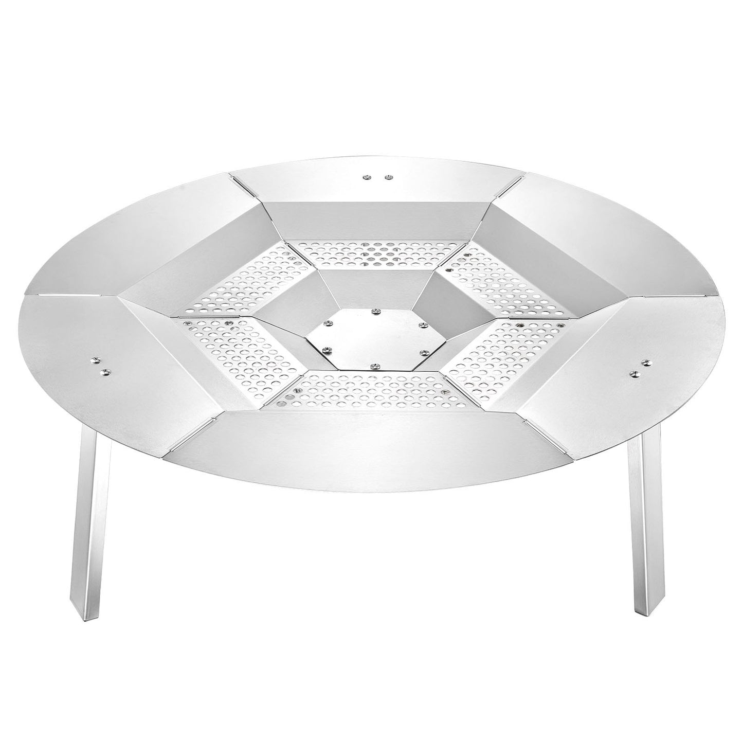 Fire Pit Heat Deflector for Solo Stove Yukon, 685.8 mm Bonfire Round for Wood Burning Fire Pit, 304 Stainless Steel Heat Diffuser, Detachable Burner Cover Camping Accessories