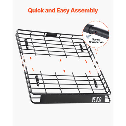 Roof Rack Cargo Carrier Basket 1095x1270x105 mm Car Top Luggage Holder