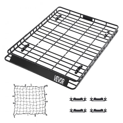 VEVOR Roof Rack Cargo Carrier Basket 1630x1270x105 mm Car Top Luggage Holder Net