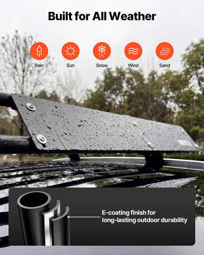 Roof Rack Cargo Basket, 1168 x 914 x 102 mm, Heavy Duty Roof Top Carrier Basket with Folding Design, 90.72 kg Capacity, All-Weather Easy-Install Car Top Luggage Holder, Universal for SUV Truck