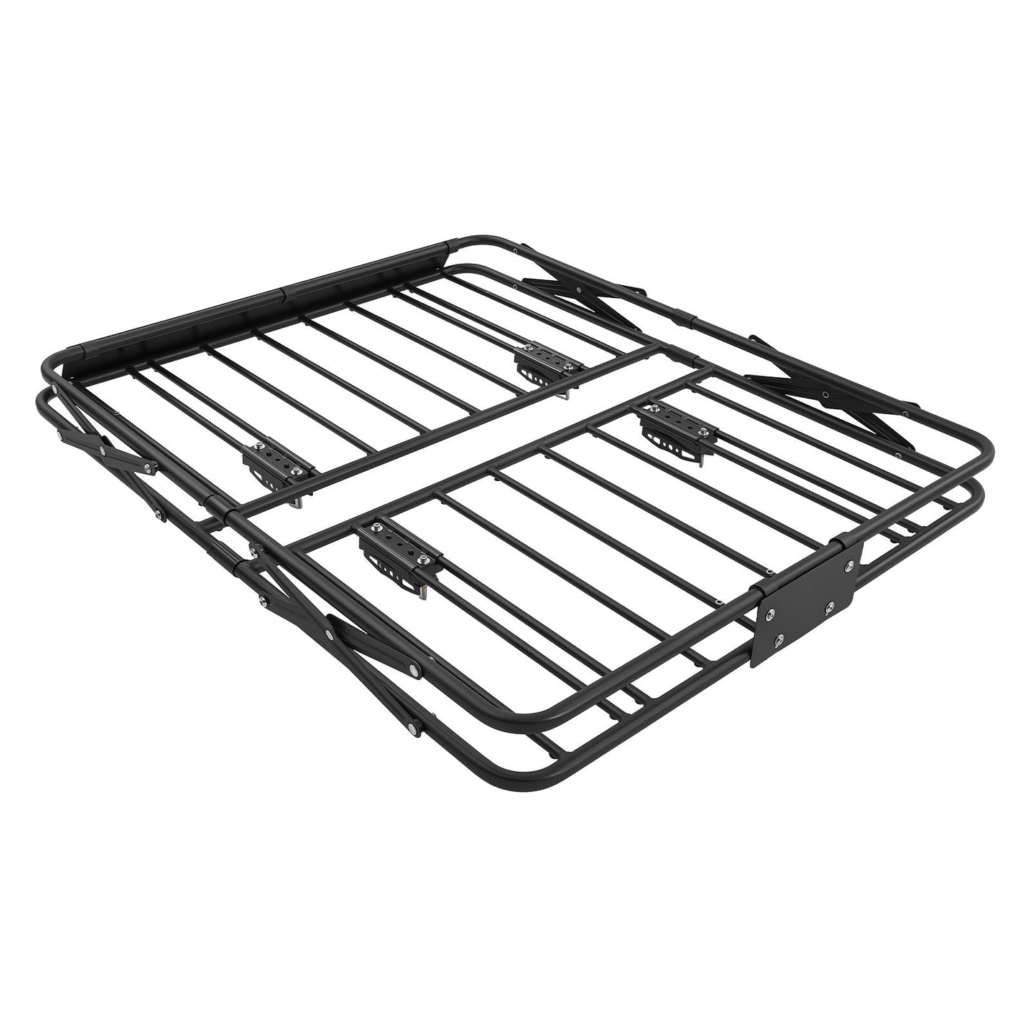 Roof Rack Cargo Basket, 1168 x 914 x 102 mm, Heavy Duty Roof Top Carrier Basket with Folding Design, 90.72 kg Capacity, All-Weather Easy-Install Car Top Luggage Holder, Universal for SUV Truck