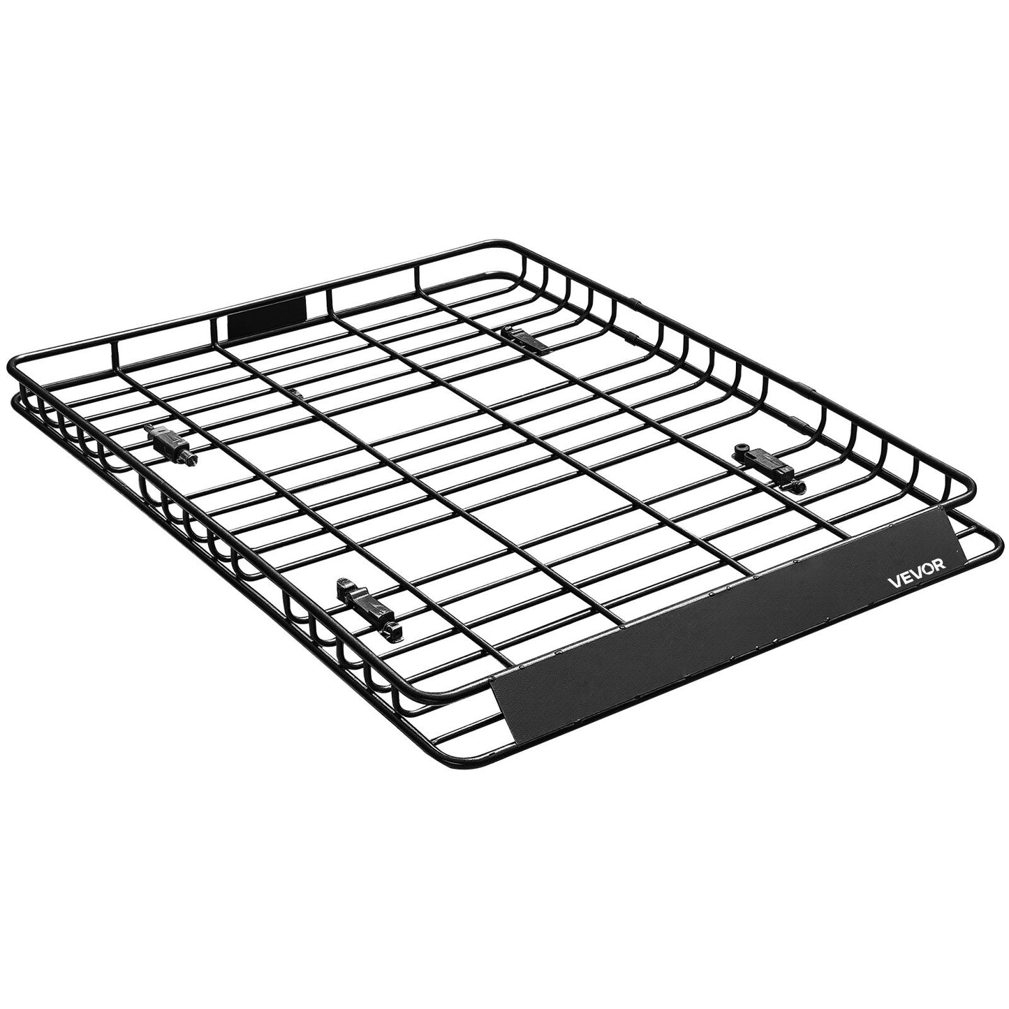Roof Rack Basket, 1630 x 1270 x 105 mm, Universal Rooftop Cargo Carrier with Two 900 x 1000 mm Cargo Net, 68 kg Max Car Top Luggage Holder, 4.1 in Fence, Anti-Rust Alloy Steel, for SUV Truck Car