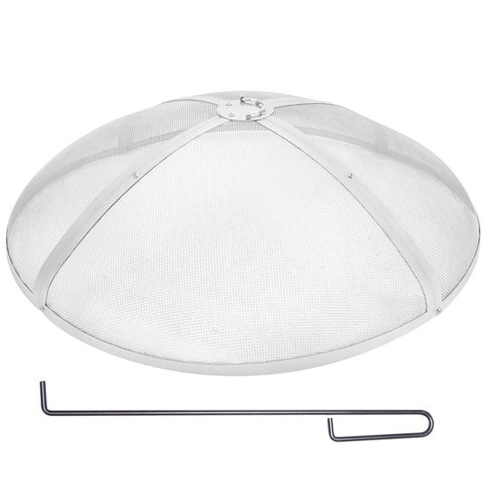 VEVOR Fire Pit Spark Screen Round 30", Reinforced Heavy Duty Steel Metal Cover,