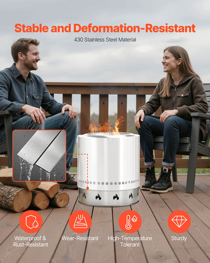 Fire Pit Stand for Solo Stove Bonfire, 49.5 cm Smokeless Fire Pit Ring, Stainless Steel Fireplace Stove Support Frame Accessory, Portable Outdoor Camping Holder Tools for Fireplace