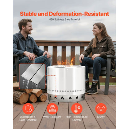 VEVOR Fire Pit Stand for Solo Stove Bonfire 68.6 cm Smokeless Fire Pit Ring