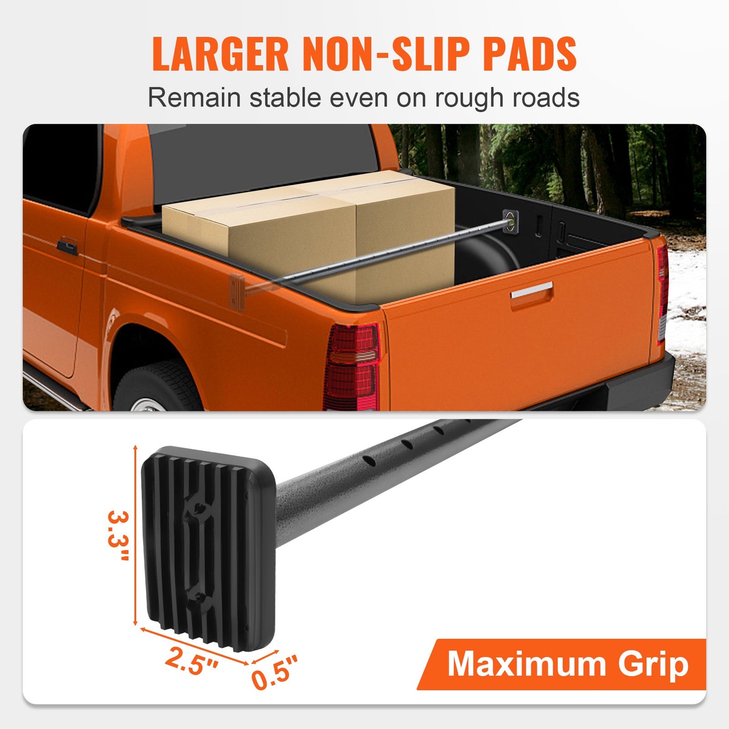 VEVOR Cargo Bar, Truck Bed Bar Adjustable from 1016 -1854 mm, Heavy-duty Steel Cargo