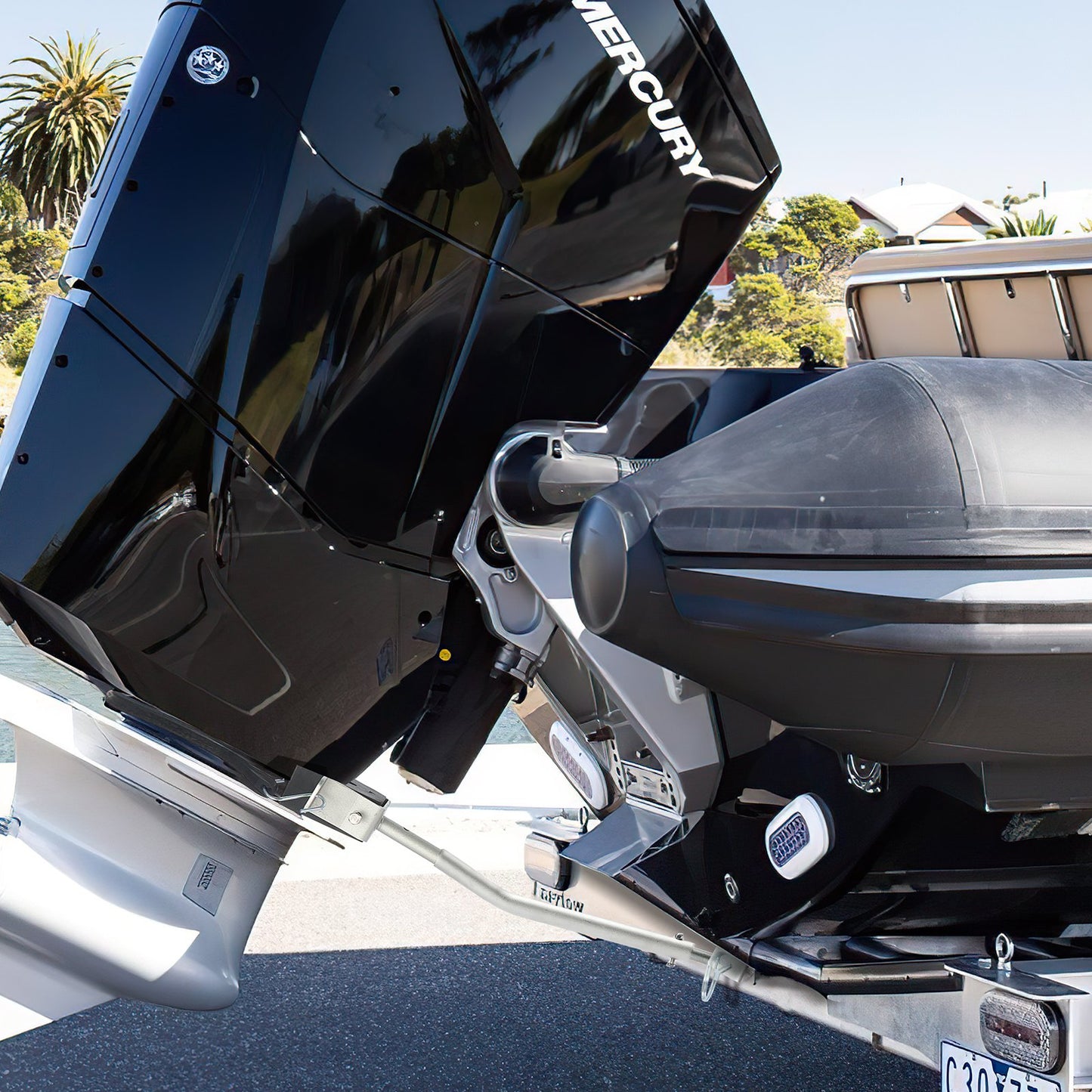 Transom Saver, 23.6-59 in, Adjustable Boat Transom Saver with Composite Head, Corrosion-Resistant Easy-to-Install Transom Savers for Less Than 150 HP Outboard Motor , Fit for Roller & Trailer
