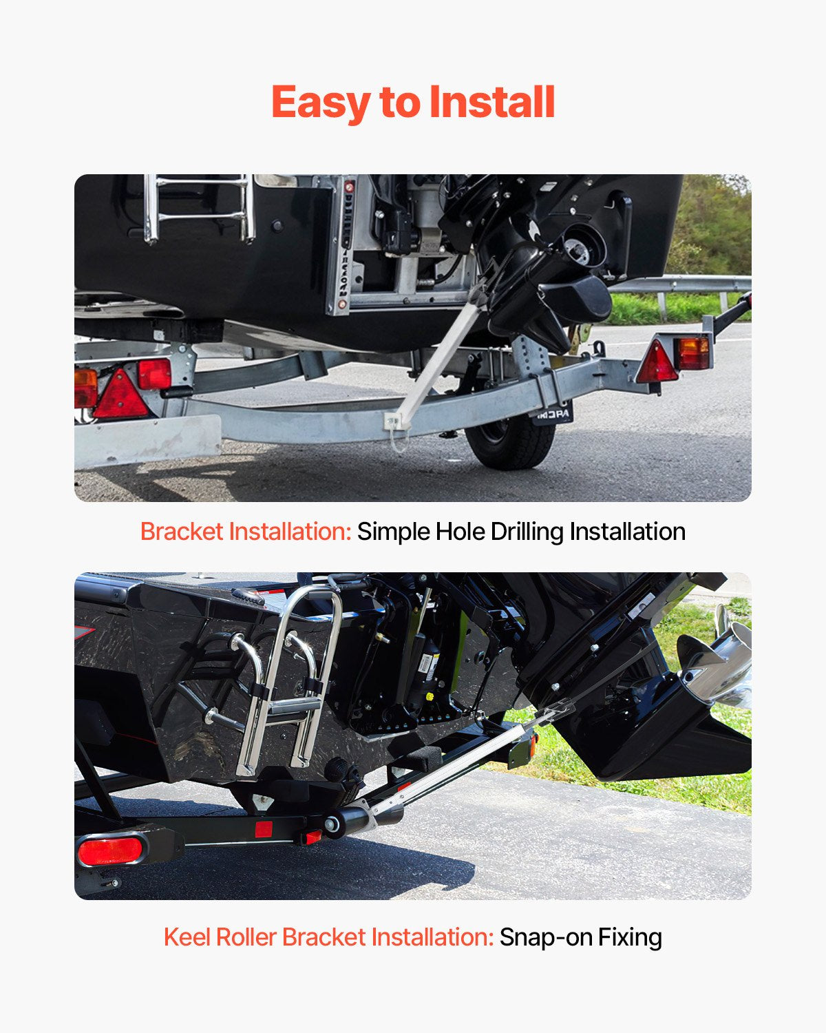 Transom Saver, 23-35 in, Adjustable Boat Transom Saver with Composite Head, Corrosion-Resistant Easy-to-Install Transom Savers for Less Than 100 HP Outboard Motor , Fit for Roller & Trailer