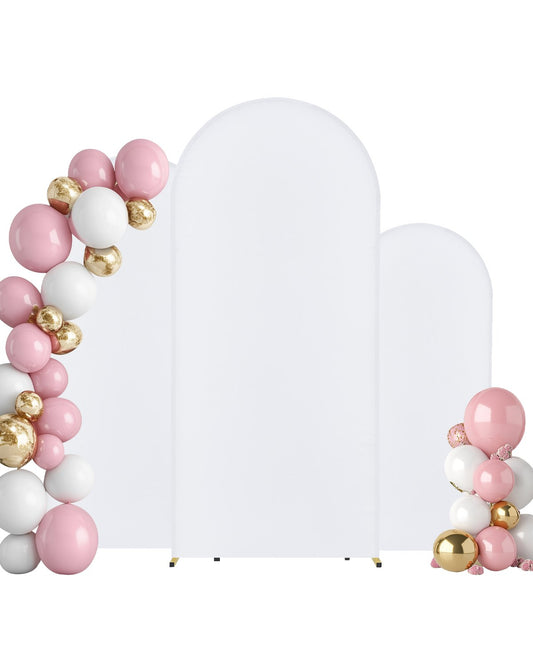 VEVOR Metal Arch Backdrop Stand Set of 3 Stand with Premium Gauze for Wedding