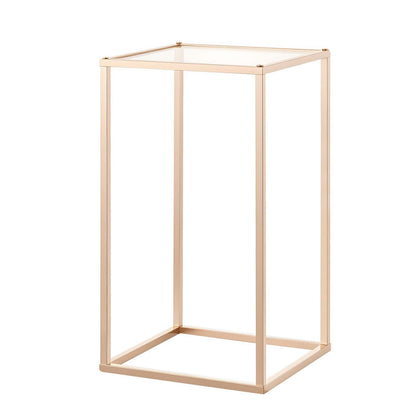 Wedding Flower Stand, 10PCS 40cm Column Flower Stand, Floral Stands with Acrylic Laminate, Rectangular Floral Display Rack for Wedding, Party, Birthday, Home, French Gold Centerpiece Stands