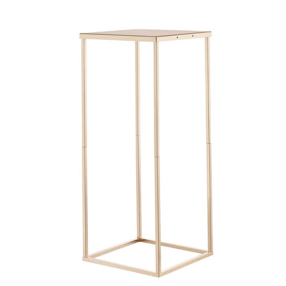 Wedding Flower Stand, 10PCS 60cm Column Flower Stand, Floral Stands with Metal Laminate, Rectangular Floral Display Rack for Wedding, Party, Birthday, Home, French Gold Centerpiece Stands