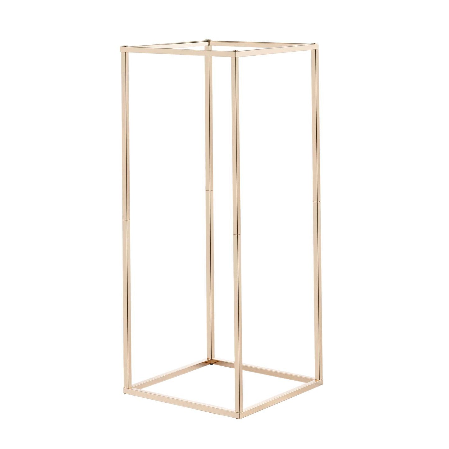 Wedding Flower Stand, 10PCS 60cm Column Flower Stand, Floral Stands with Hidden Screw, Rectangular Cubic Floral Display Rack for Wedding, Party, Birthday, Home, French Gold Centerpiece Stands