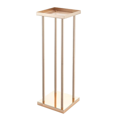 Wedding Flower Stand, 10PCS 60cm Column Flower Stand, Floral Stands with Metal Laminate, Cylindrical Cubic Floral Display Rack for Wedding, Party, Birthday, Home, French Gold Centerpiece Stands