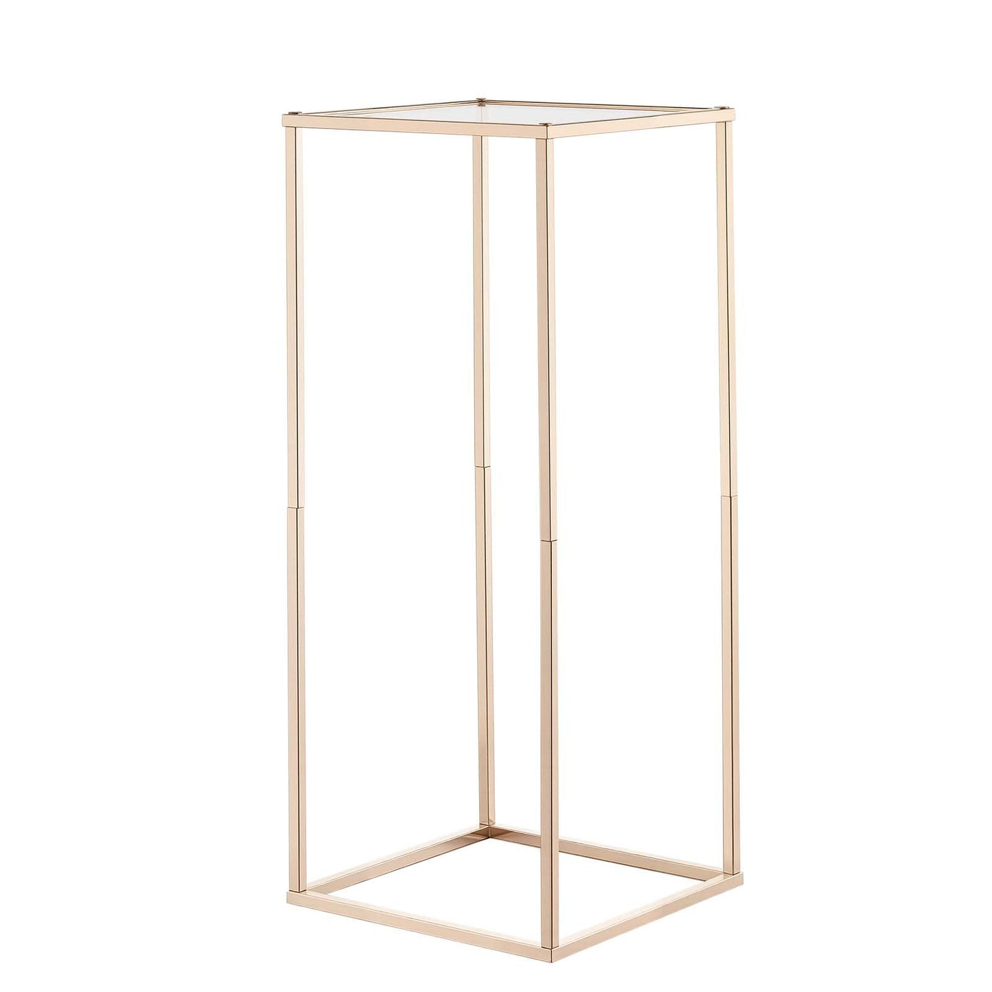 Wedding Flower Stand, 10PCS 60cm Column Flower Stand, Floral Stands with Acrylic Laminate, Rectangular Floral Display Rack for Wedding, Party, Birthday, Home, French Gold Centerpiece Stands