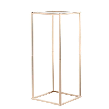 Wedding Flower Stand, 10PCS 60cm Column Flower Stand, Floral Stands with Acrylic Laminate, Rectangular Floral Display Rack for Wedding, Party, Birthday, Home, French Gold Centerpiece Stands