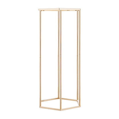 Wedding Flower Stand, 10PCS 60cm Column Flower Stand, Floral Stands with Acrylic Laminate, Hexagonal Cubic Floral Display Rack for Wedding, Party, Birthday, Home, French Gold Centerpiece Stands