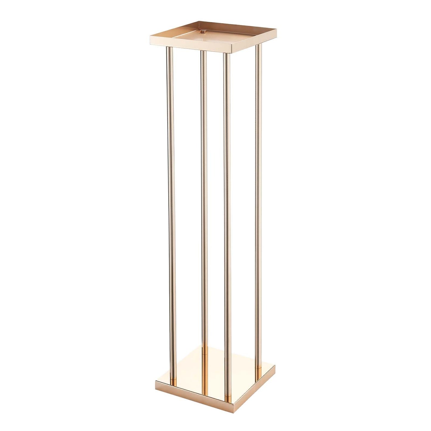 Wedding Flower Stand, 10PCS 80cm Column Flower Stand, Floral Stands with Metal Laminate, Cylindrical Cubic Floral Display Rack for Wedding, Party, Birthday, Home, French Gold Centerpiece Stands
