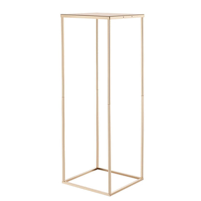 Wedding Flower Stand, 10PCS 80cm Column Flower Stand, Floral Stands with Metal Laminate, Rectangular Floral Display Rack for Wedding, Party, Birthday, Home, French Gold Centerpiece Stands